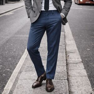 PAUL SMITH Blue Straight Leg Made In Italy Pants Trousers   Mens Size 34